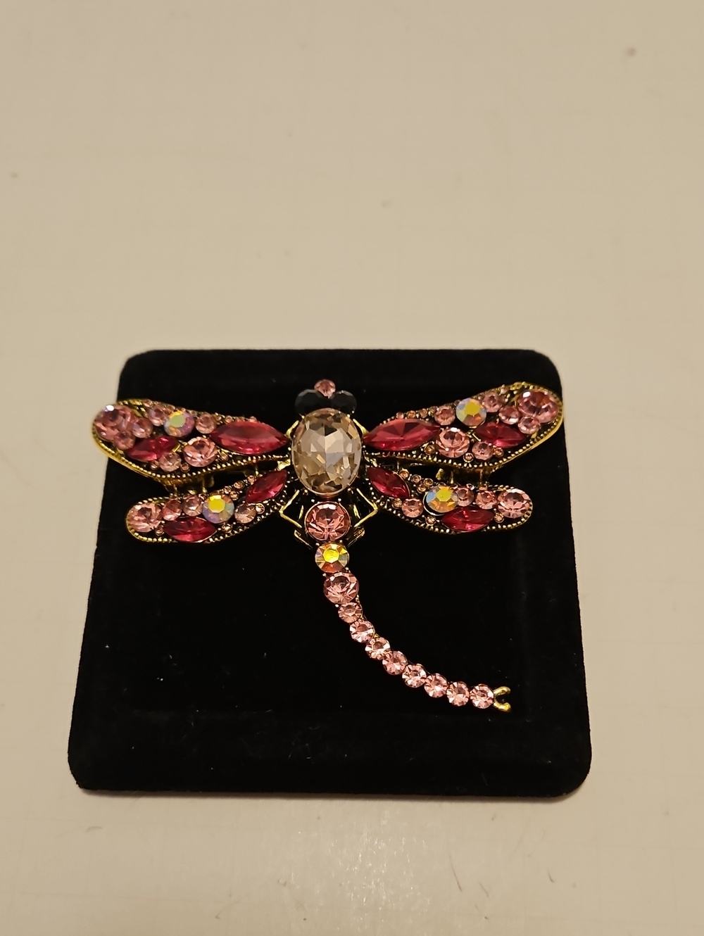 Pink Crystal Dragonfly Brooch - Women's Jewelry